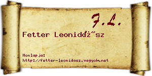 Fetter Leonidász névjegykártya